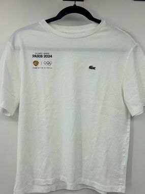 Lacoste Women’s T Shirt Olympic Games Paris 2024 Official Olympic Rings 36 US XS